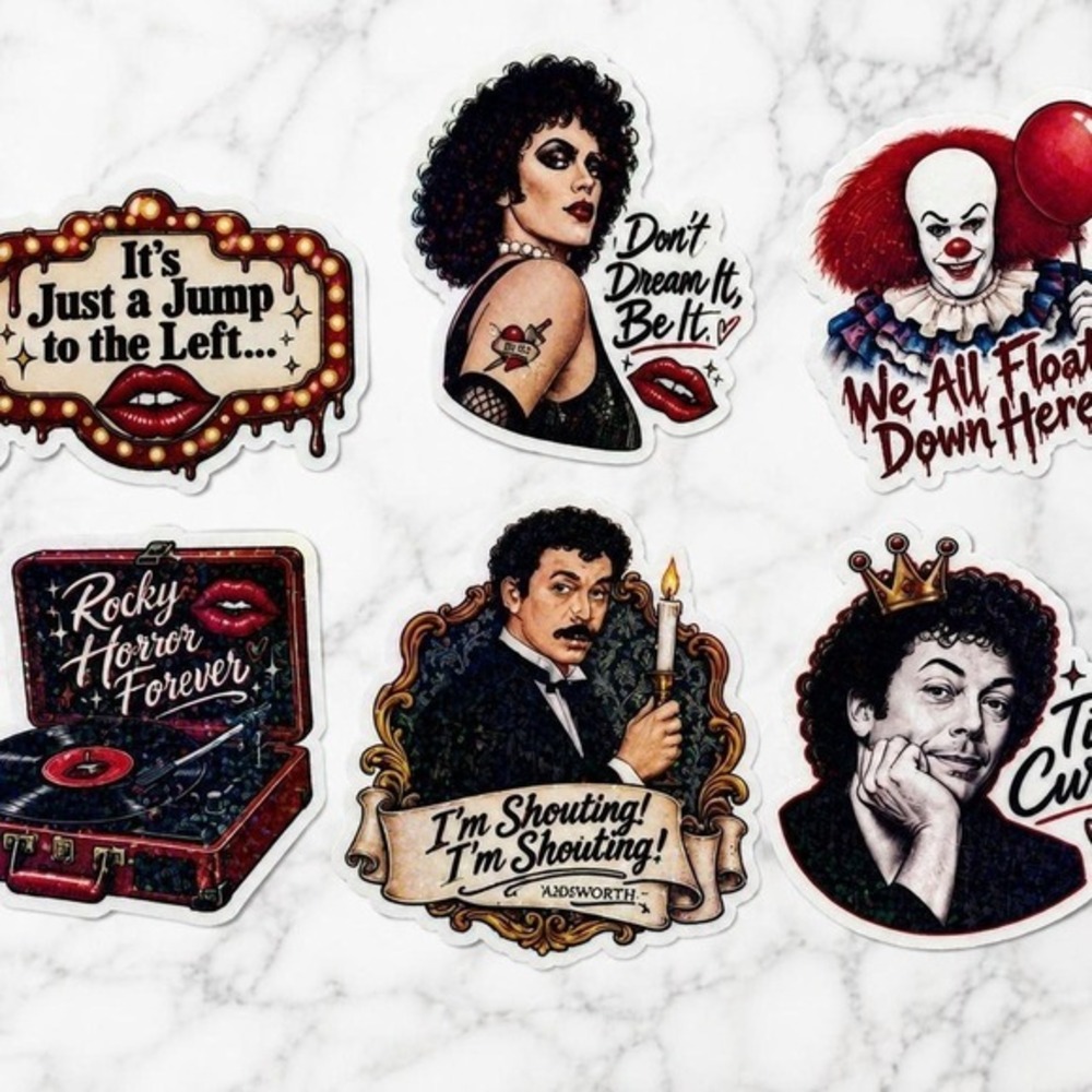 Rocky Horror Picture Show Holographic Sticker Pack Tim Curry Horror Cult Classic